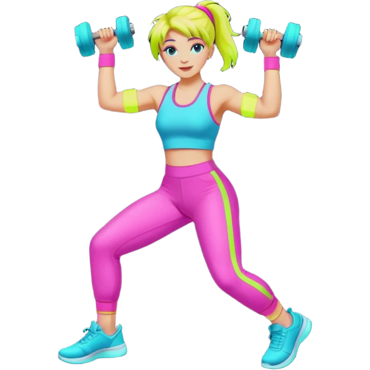 glow 80's work out emoji
