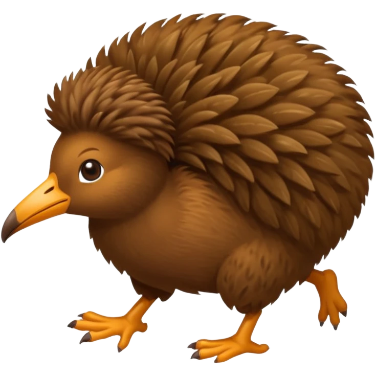 a kiwi bird(it has two legs) running emoji