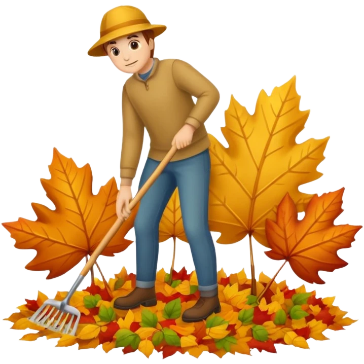 leaf raking emoji