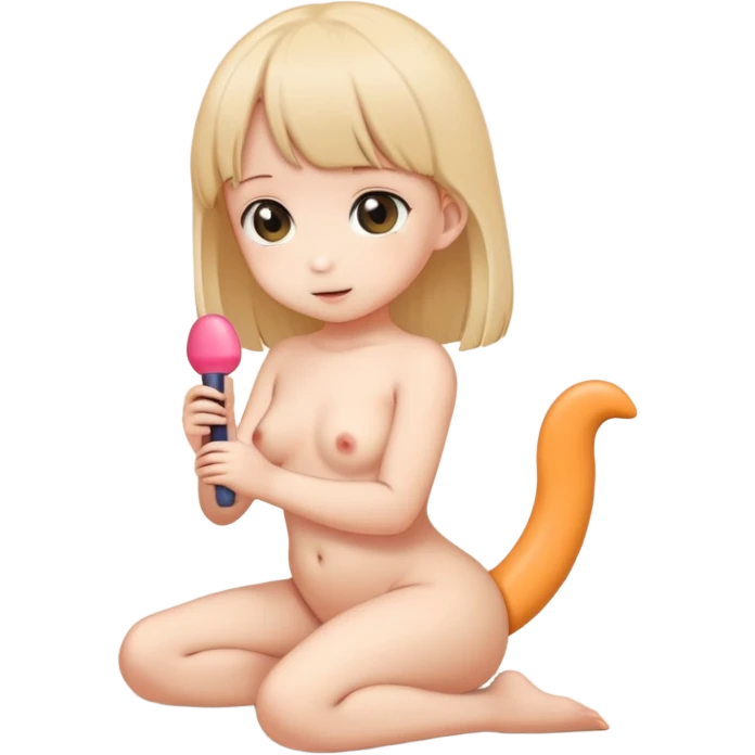 Small little nude loli with dildo in her thin vagina emoji