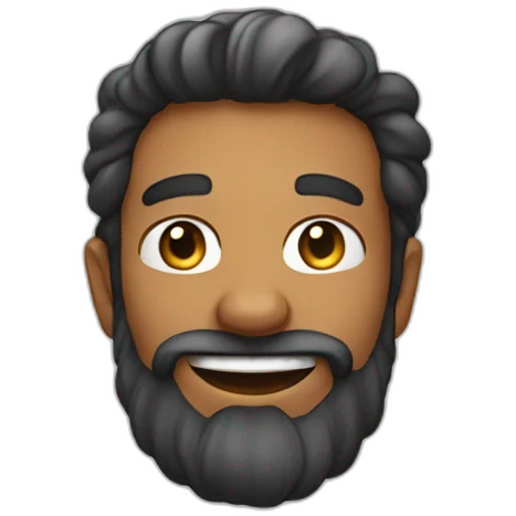Homme barbu sourire sournois emoji