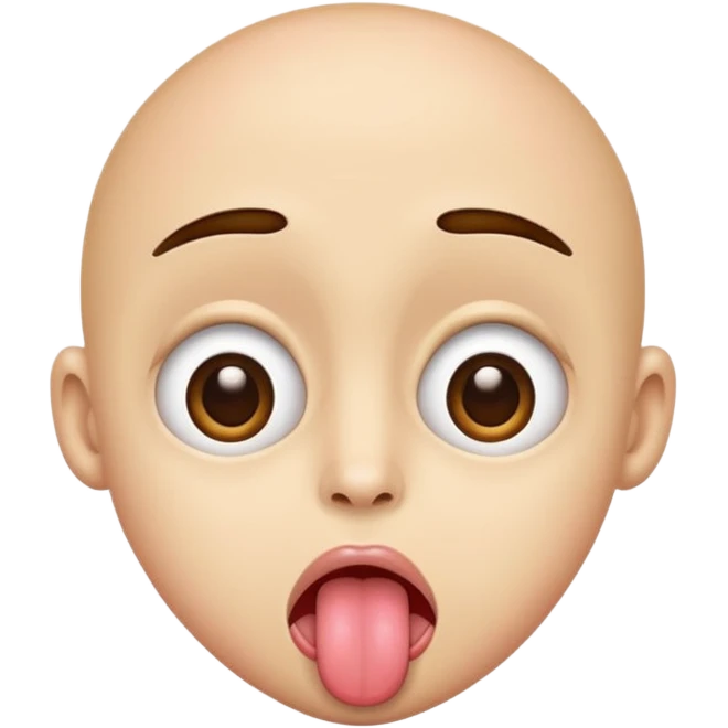 wide eyes and tongue out emoji