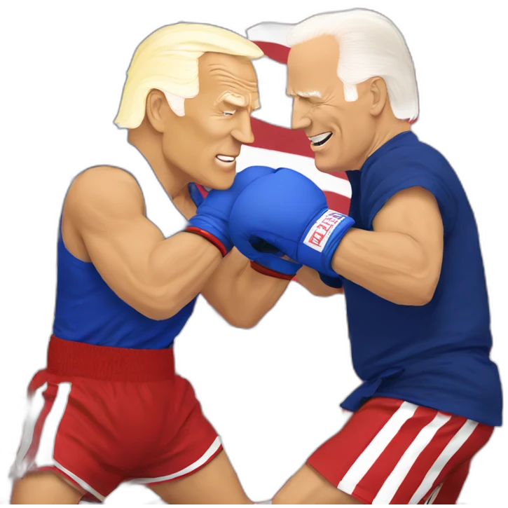 joe Biden boxing with trump emoji