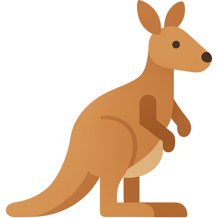 Flat design style kangaroo emoji