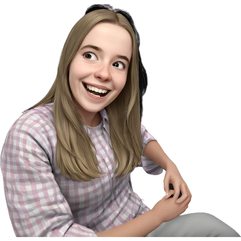 smiling girl in horror theme emoji