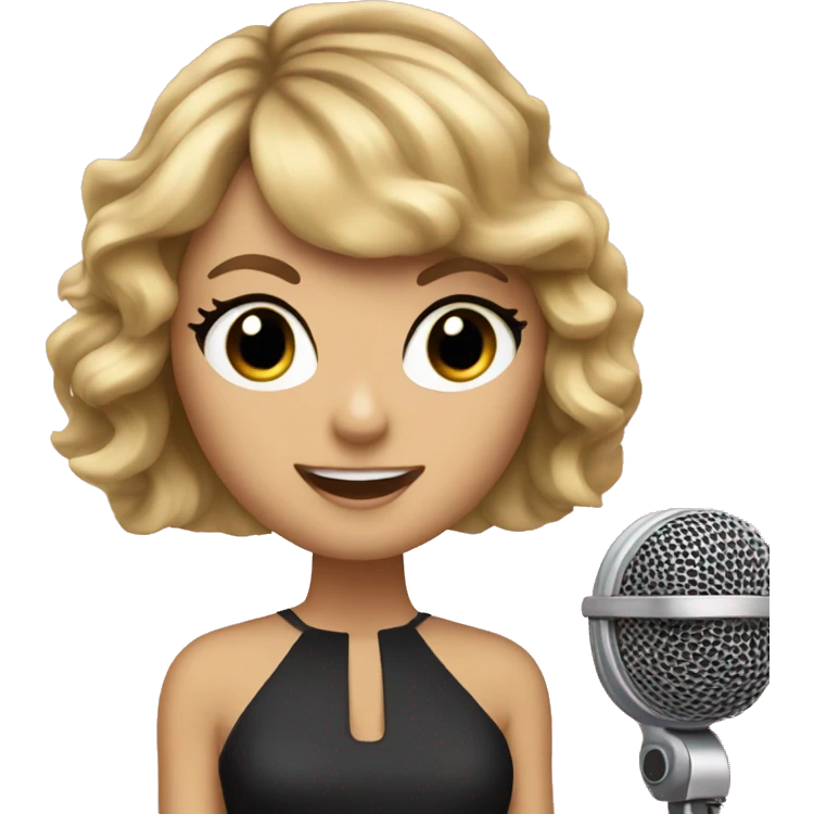 taylor swift with a microphone emoji