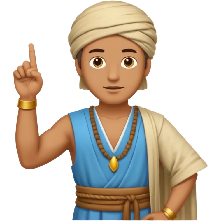 fullbody Pharisee, teaching, raised finger, ancient clothing, full body, emoji style emoji