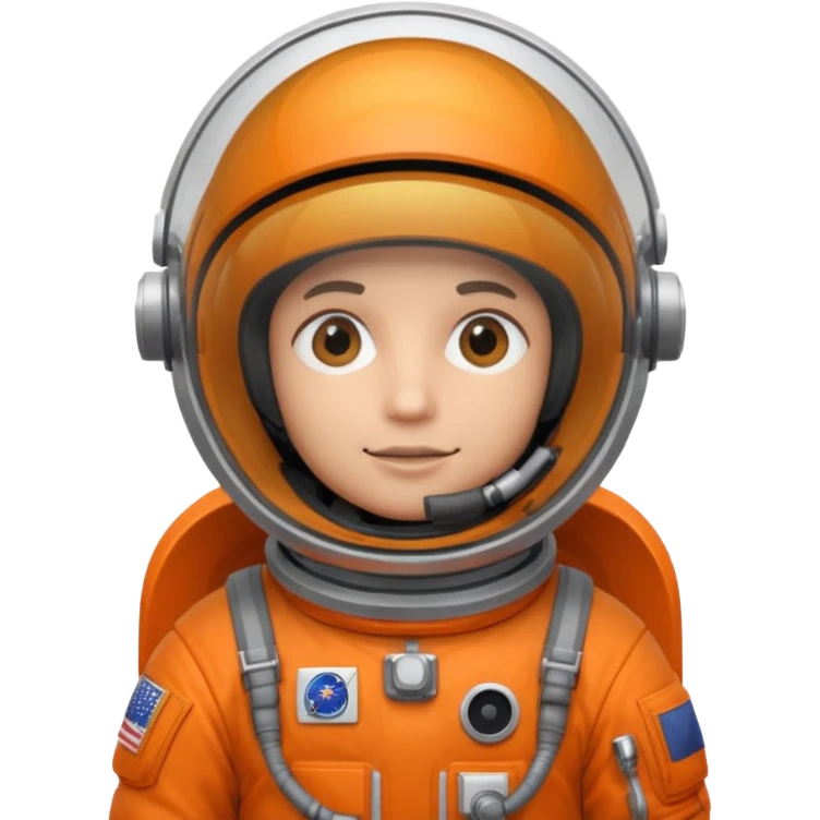 Engineer in an orange astronaut suit emoji