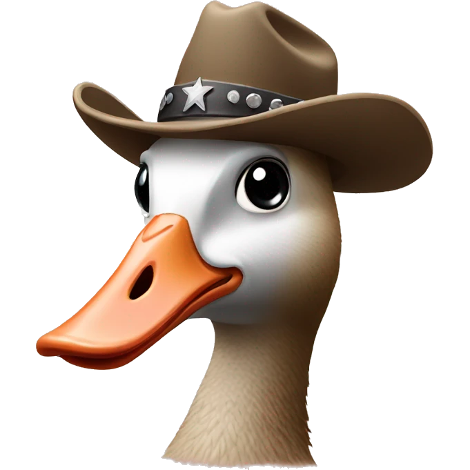 goose with a cowboy hat emoji
