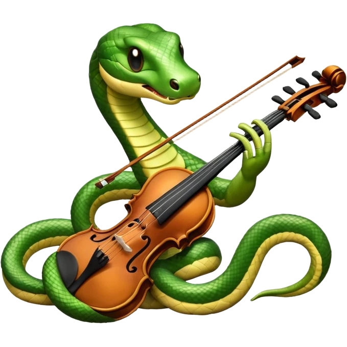 Snake playing playing violin emoji
