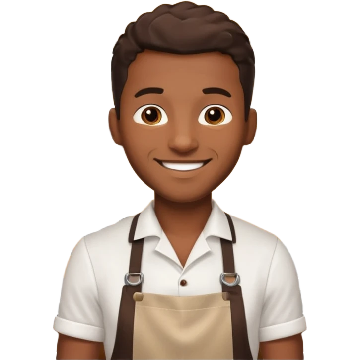 black man Café Barista emoji