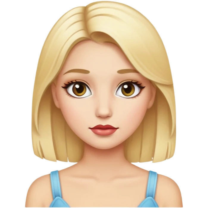 Smiley with blonde hair and girlie makeup emoji