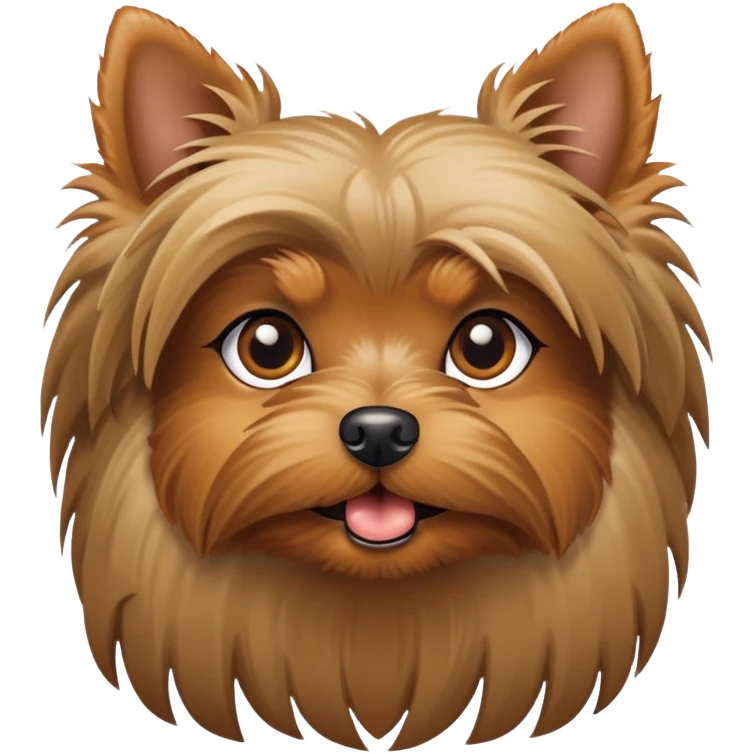 Yorkie with one white eye emoji