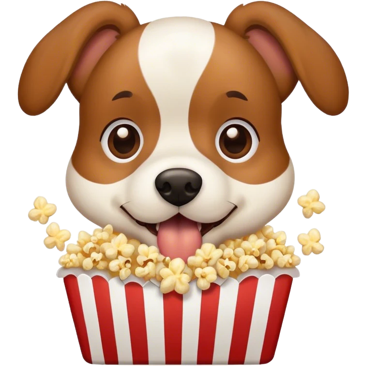dog eating popcorn emoji