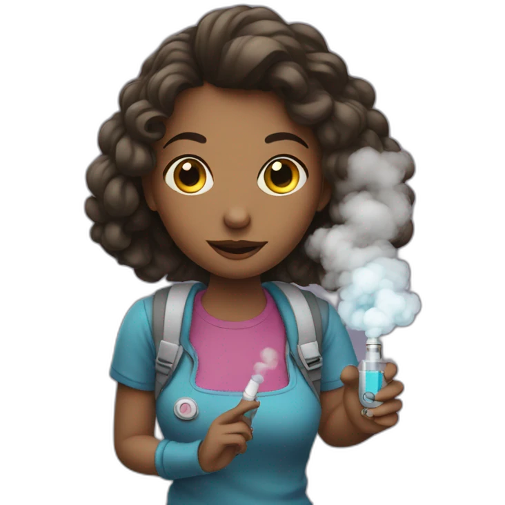 a girl with a vape in her hands emoji