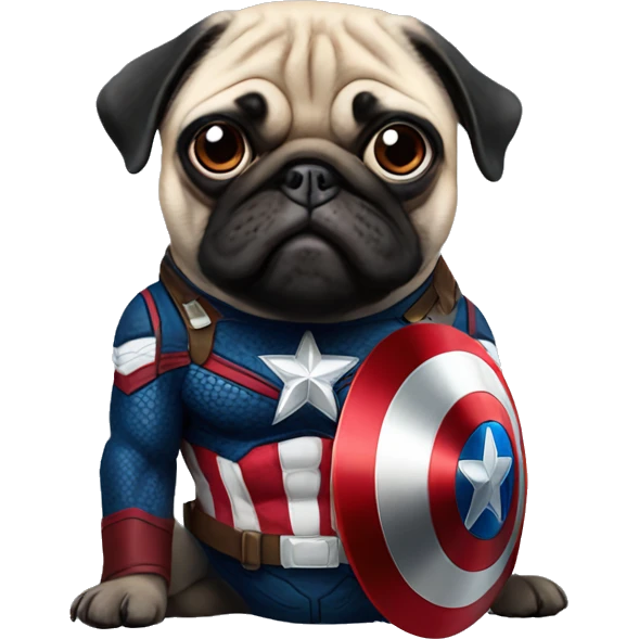Captain America pug emoji