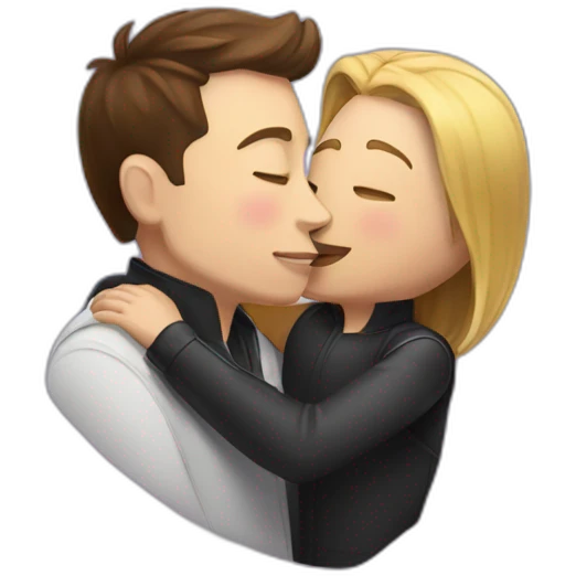 Joe bidon kissing Elon musk emoji