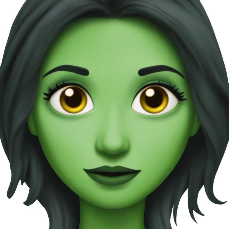 Elphaba wicked black hair green skin  emoji