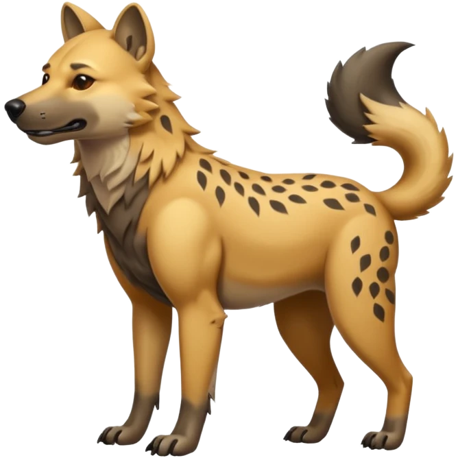 Dingo-wolf-hyena-hybrid, full body emoji