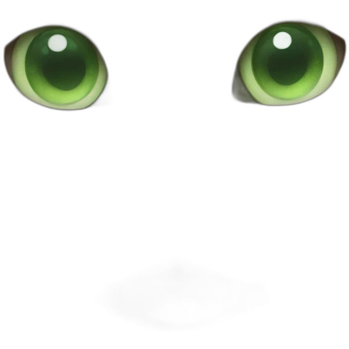 White cat with green eyes emoji