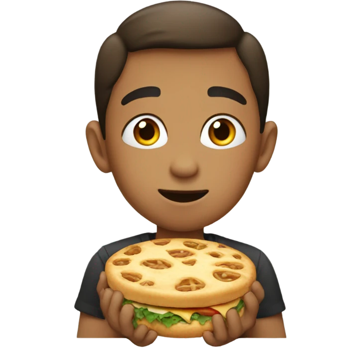 The kid eats emoji