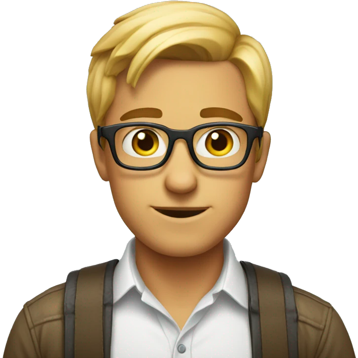 Blushing nerd emoji
