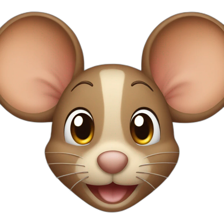 brown cartoon mouse face happy close up emoji