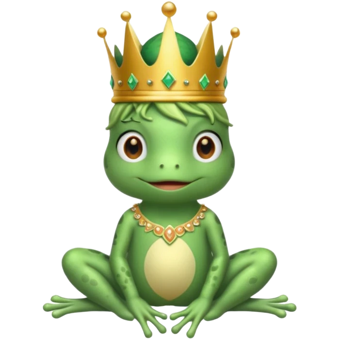 cute frog princess sitting on bed emoji