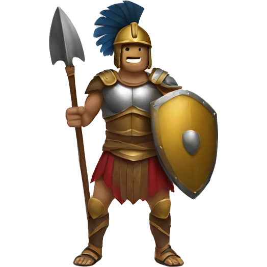 gladiator holding spear and shield emoji