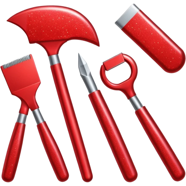 red glitter tools emoji