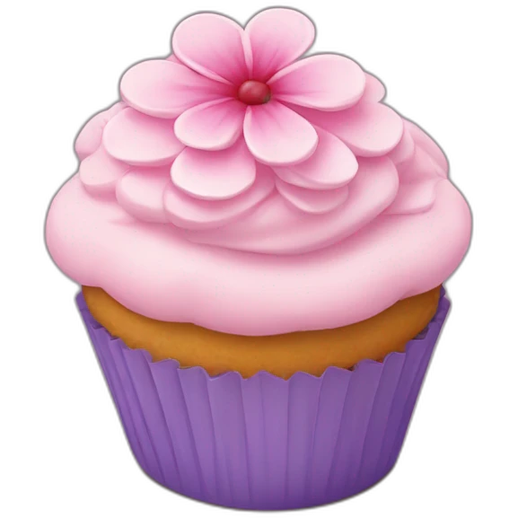 multi blossom cupcake emoji