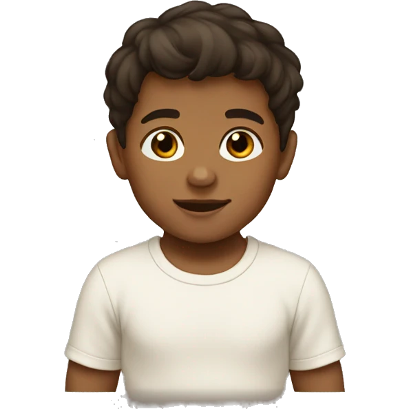 Tan baby boy with dark brown hair  emoji
