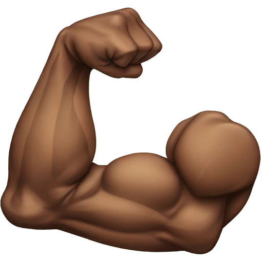 Flexing brown arm with tattoos emoji