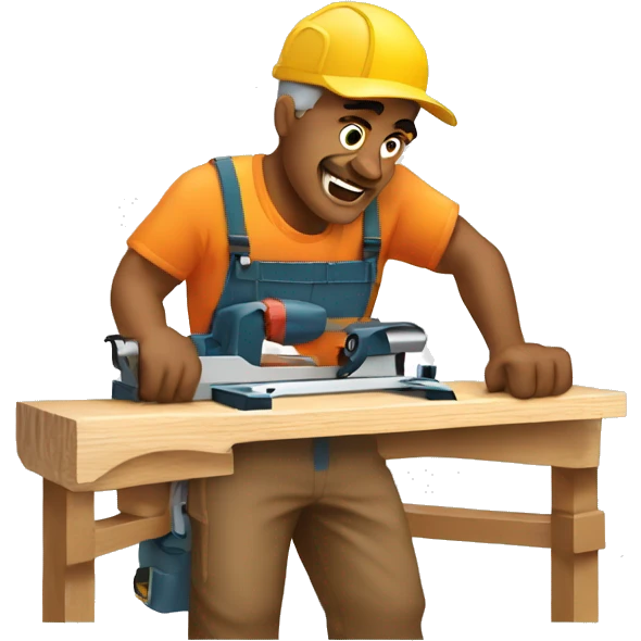 Woodworker with miter saw emoji