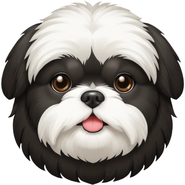 Black and white shih tzu emoji
