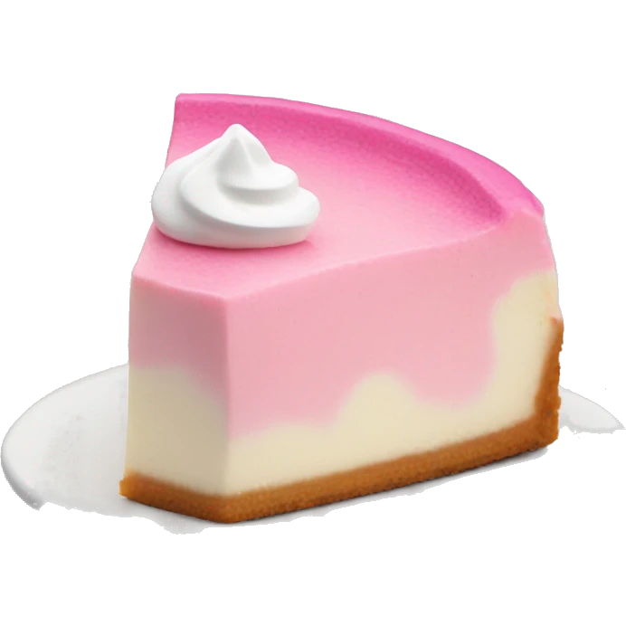 Pink cheesecake with white cream  emoji