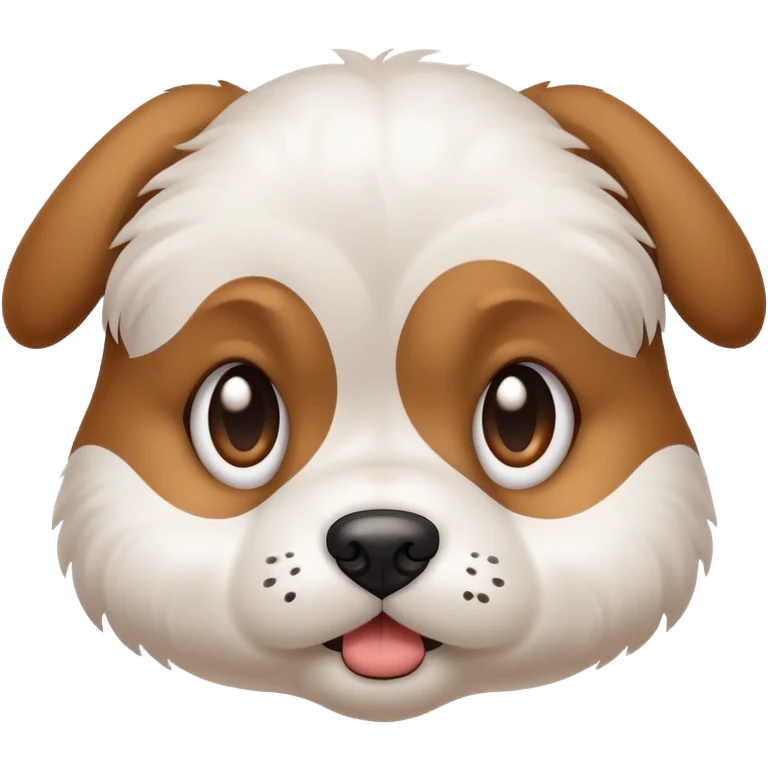 cute grimacing puppy with concerned eyes emoji