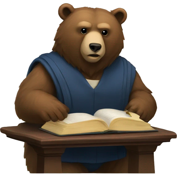 Bear studying law emoji