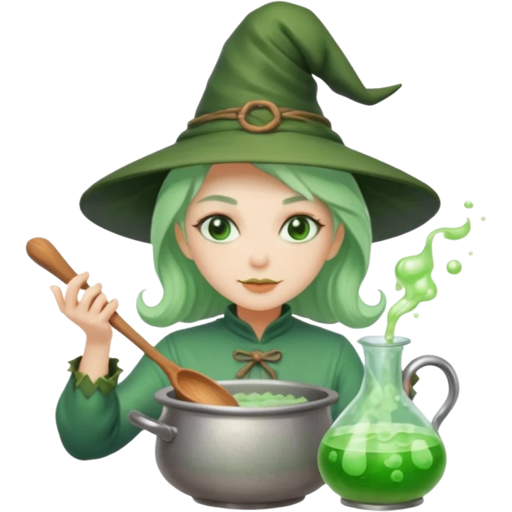 green witch cooking potion emoji