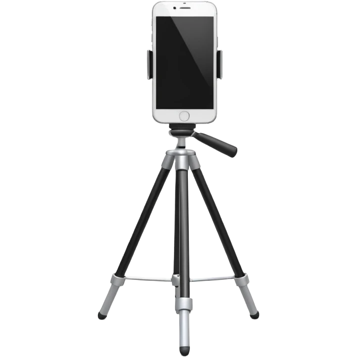 3D Apple-style emoji of a white tripod holding  emoji