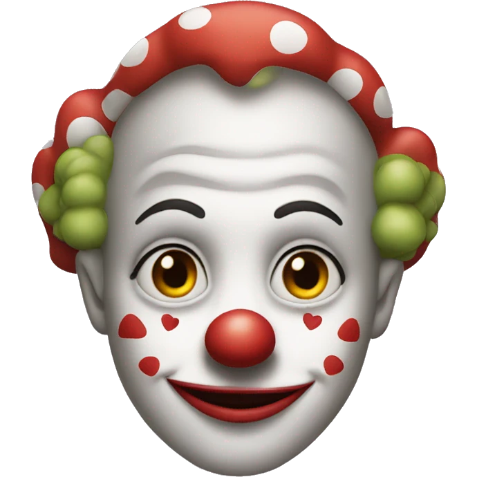 Clown with hearts emoji