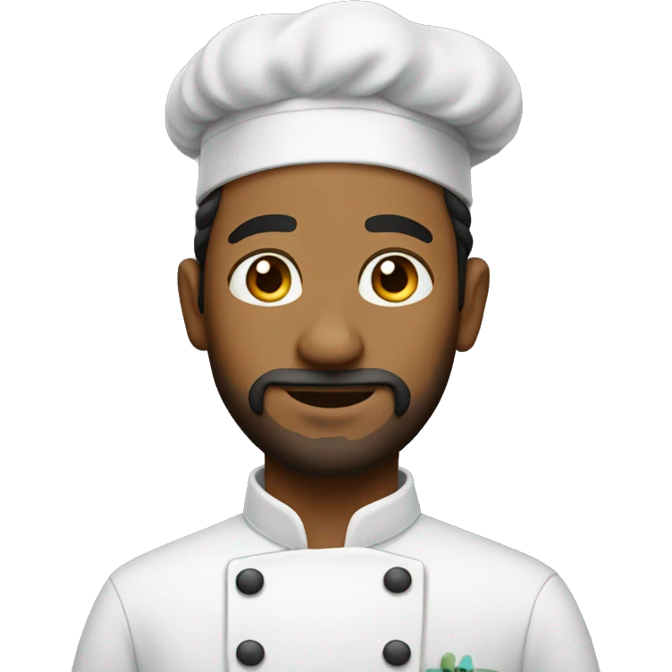 Chef with man bun emoji