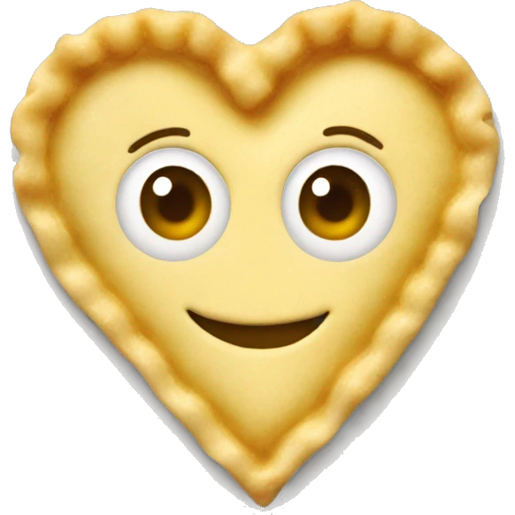 A ravioli in a heart shape emoji