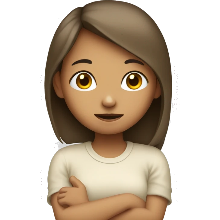 shy girl with hand and little hard  emoji