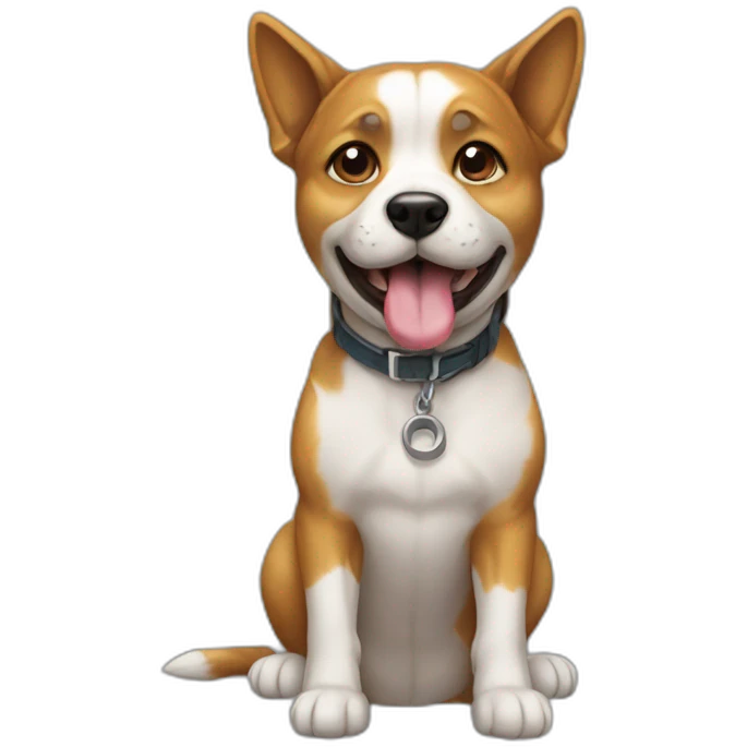 Chat sur un chien emoji