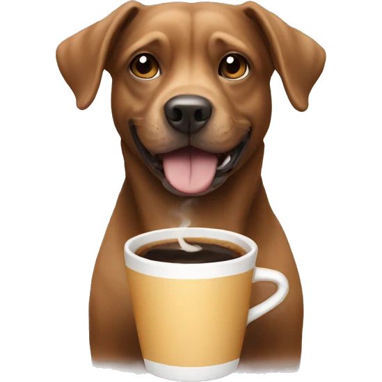 Dog with coffee  emoji