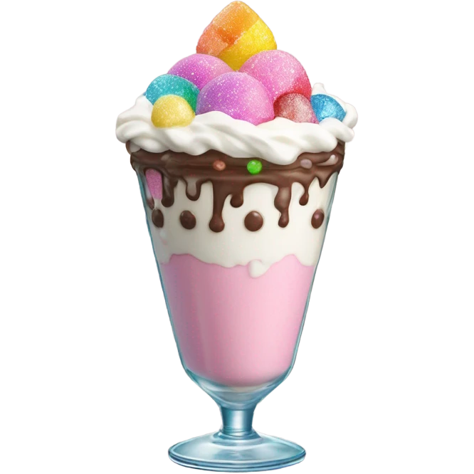 Cute diamonds milk shake toppings emoji