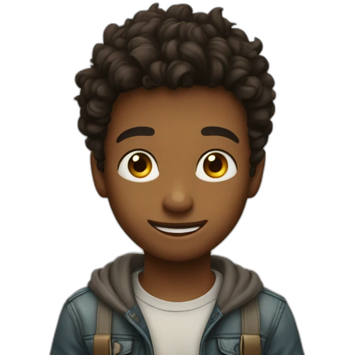 Cute-boy-smaile-bigeye emoji