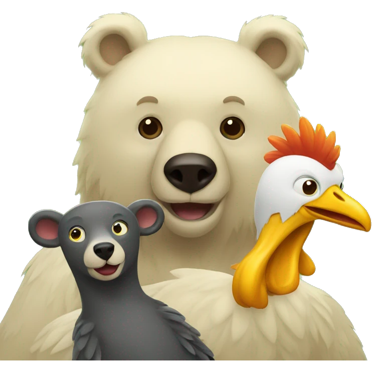 a bear and a dodo emoji