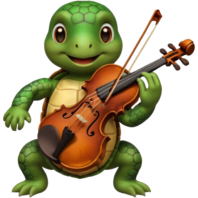 TUrtle playing violin emoji